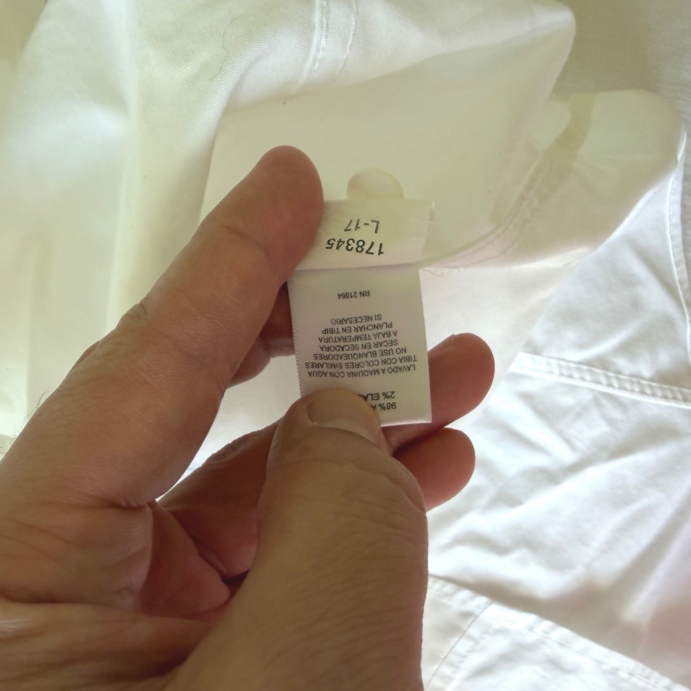 Foxcroft NYC Women White Non Iron Stretch 3/4 Sleeve Button Down Shirt Sz M - Picture 10 of 11
